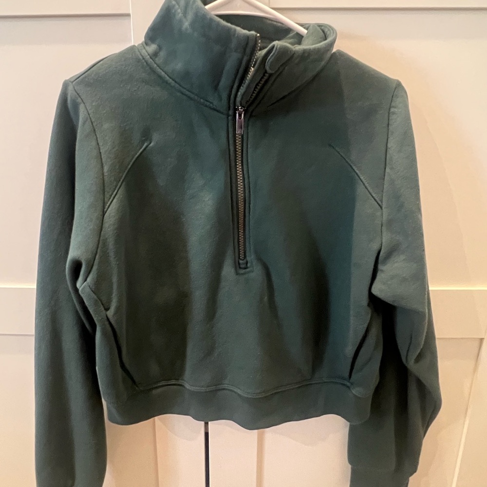 Women's Green Half-Zip Sweater